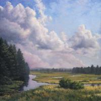 Farms And Fields - Moose River Afternoon - Oil On Linen